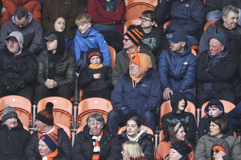 Seasiders supporters at Bloomfield Road on Easter Monday.