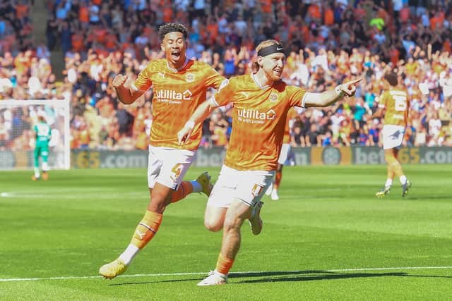 Josh Bowler opened the scoring for Blackpool on what could be his last game for the club