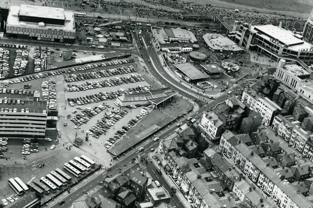 Aerial view over the former Central Station site with Golden Mile at the top, cut by New Bonny Street and bordered by Central Drive