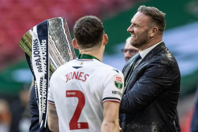 Bolton Wanderers' Ian Evatt gets a closer look at the Papa John’s Trophy

EFL Papa John's Trophy Final - Bolton Wanderers v Plymouth Argyle - Sunday 2nd April 2023 - Wembley Stadium - London