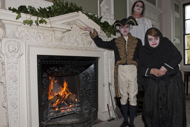 Halloween at Lytham Hall. Pictured (left to right): Julian Hale, Laura Tully, and Marilyn Wilson