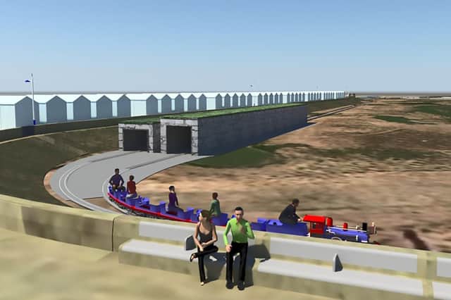An artist impression of the proposed £12.1m St Annes sea wall. A two phase approach is planned to minimize the impact on existing trading businesses and the public during the construction process.
