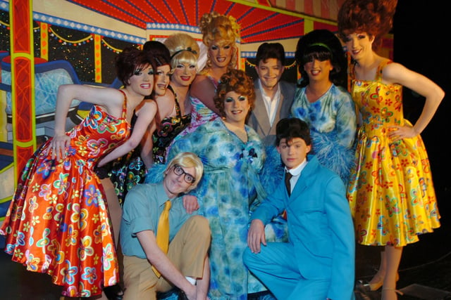 Miss Orry (centre) and friends at Funny Girls, Blackpool.