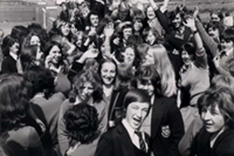 Blackpool Collegiate High School May 1975. Fifth form pupils rebel over being told they must attend school between O' level examinations