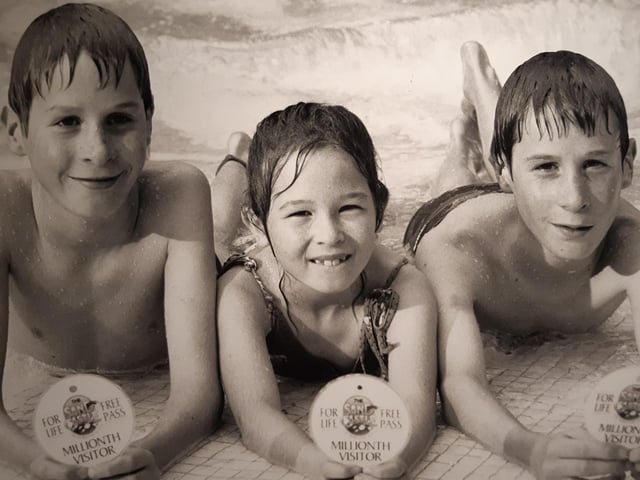 Nigel and Trevor Appleton were the winners of passes for life after being the millionth visitors in 1987. They are pictured with their sister Judith