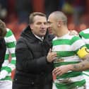 Fleetwood Town head coach Scott Brown with current Leicester City manager Brendan Rodgers during their time at Celtic