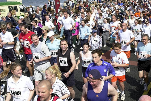 The race gets underway in 2003 - are you in the crowd of runners?