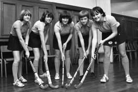 Five young hockey players from Morecambe High School who have been selected to play for the Lancashire schools team (from left): Rachel Anderton, Susan Bowness, Alison Glover, Sally Thompson, and Suzanne Briggs