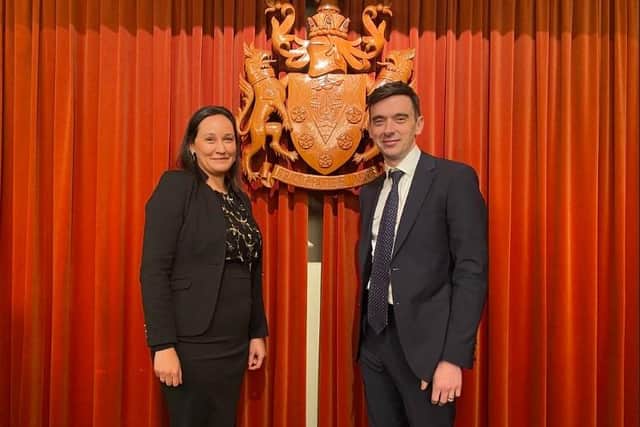 Incoming Wyre Council chief executive Rebecca Huddleston, with new council leader, Councillor Michael Vincent