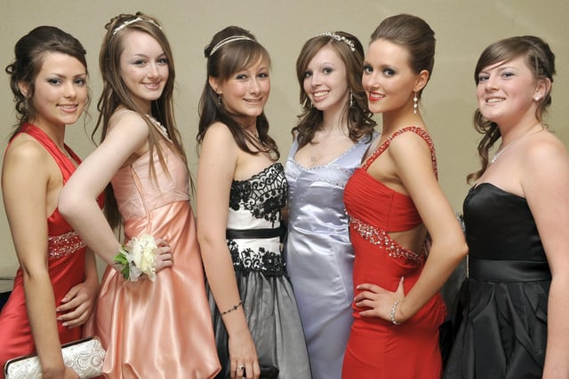 Hodgson High School leavers prom at the Hilton Hotel. L-R Megan Nisbet, Tara Crawforth, Lauren Roberts, Hailey Lapping, Nataliya Manifold and Sarah Spindler.