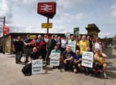 RMT official picket outisde Preston Station today         Photo: Michelle Adamson