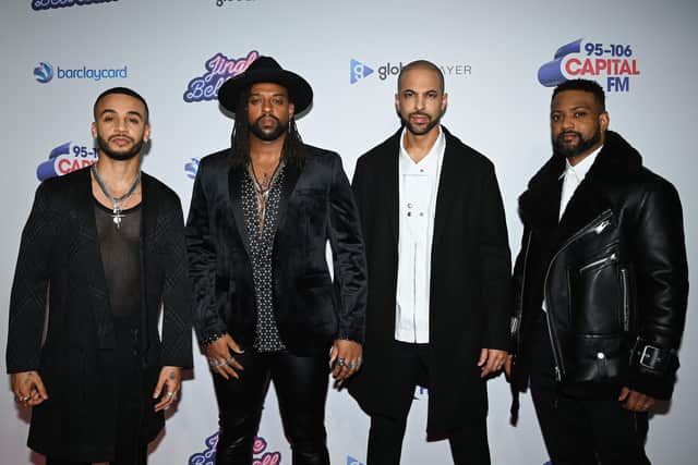 Aston Merrygold, Oritsé Williams, Marvin Humes and JB Gill of JLS pictured in 2021. (Photo by Kate Green/Getty Images)