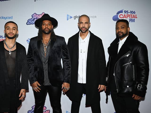 Aston Merrygold, Oritsé Williams, Marvin Humes and JB Gill of JLS pictured in 2021. (Photo by Kate Green/Getty Images)