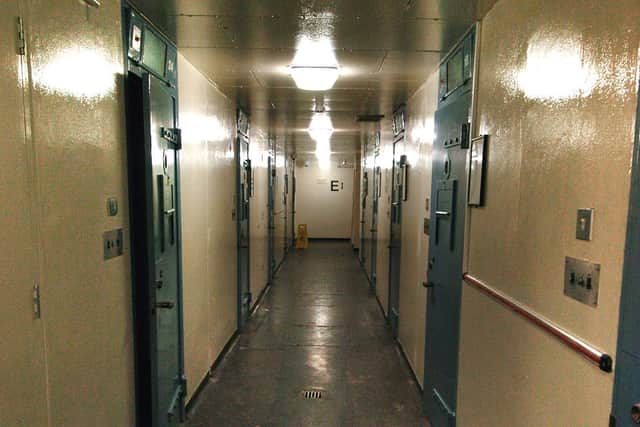 The older section of the police cells when they were operational at Bonny Street