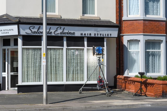 Scenes are being filmed at Salon K, at the corner of Empress Drive and Holmfield Road in North Shore, which has been renamed Salon de Edwina for the episode.