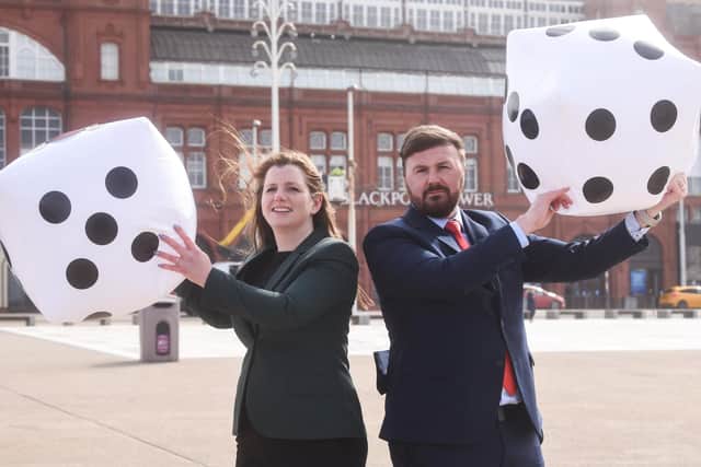 Alison McGovern with Blackpool South MP Chris Webb during a previous visit to Blackpool