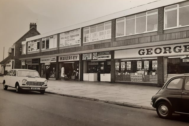 The heart of Bispham Village in 1972 - Bispham Gas, Waverley Furnishers...