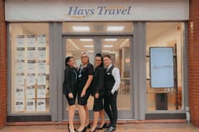 Hays Travel's new Blackpool shop with, from left, Amy Odell, Forest Clark, Leah Ogden and Manager Kieran Green.