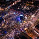 The scene from the air as thousands turned out for Lytham's Christmas lights switch-on. Picture: Gregg Wolstenholme.