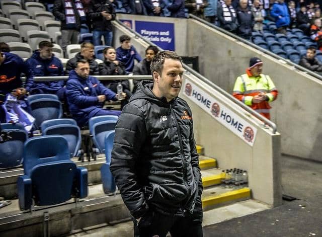 James Rowe watches his first home game as Fylde boss against Telford   Picture: STEVE MCLELLAN