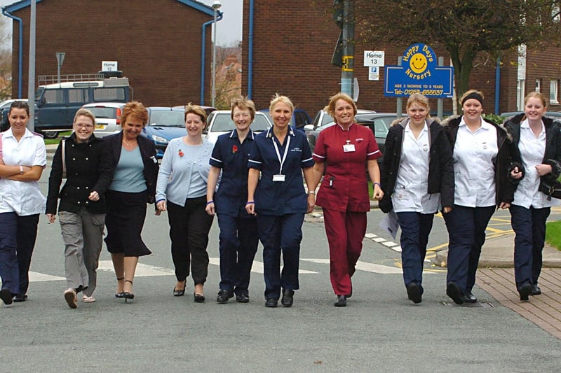 Nurses at Blackpool Victoria Hospital took part in a sponsored walk to raise awareness of Diabetes for Diabetes Day in 2005