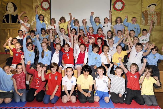 Year 6 Moor Park children who will present the Au Revoir variety show during a three night run at  Blackpool's Grand Theatre