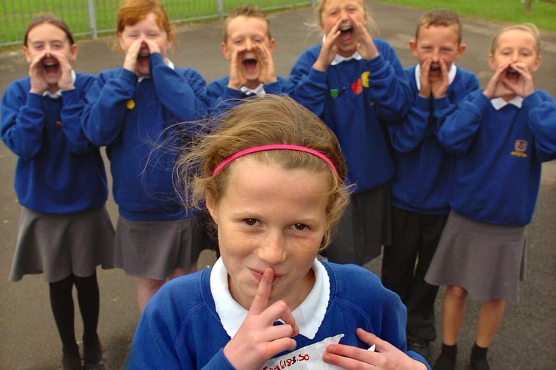 Hollie Bailey was ten when she was at Flakefleet Primary School in this 2009 picture and she did a sponsored silence to raise money for Trinity Hospice