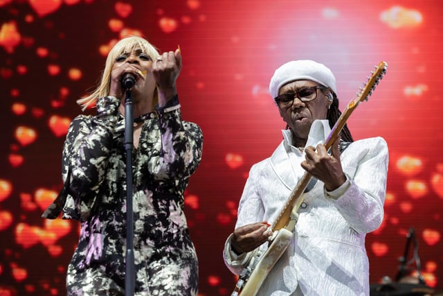 Nile Rodgers performs with Chi at Lytham Festival