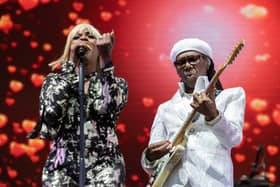 Nile Rodgers performs with Chi at Lytham Festival