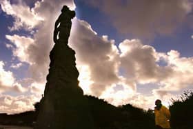 The Mexico Disaster memorial statue on St Annes seafront.