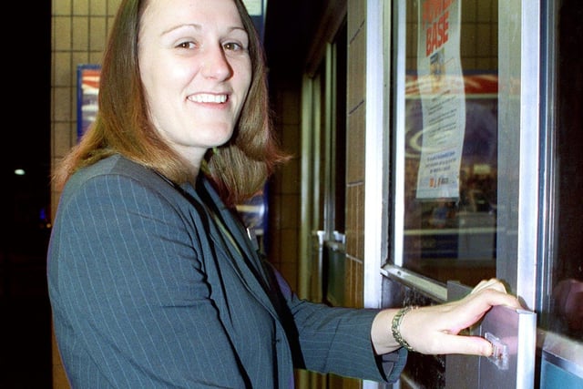 Duty Manager Karen Walden locking the doors for the last time
