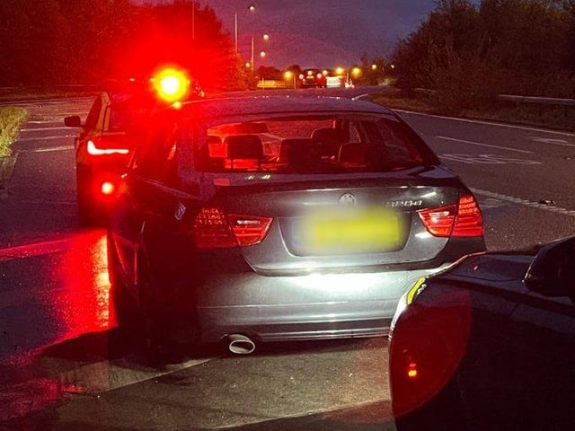 Police patrols stopped this BMW 320 after the driver was observed on their phone and travelling in excess of the speed limit on the M6 southbound.
The vehicle was stopped off network and the driver was arrested after failing a roadside test for cannabis.
