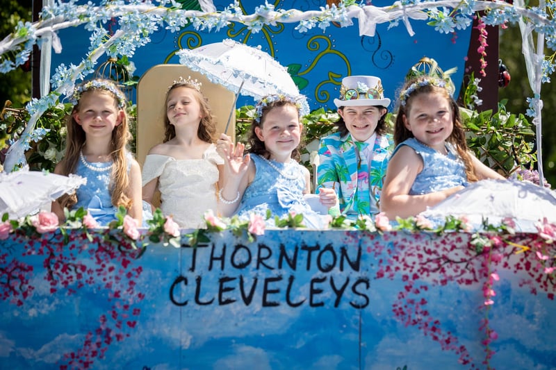 Thornton Visiting Queen and retinue, on their final engagement, enjoy Poulton Gala 2023. Photo: Martin Bostock