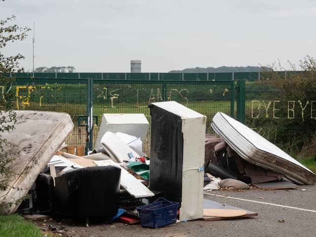 From bed bases to shopping baskets - all kinds has been dumped alongside the busy Preston New Road