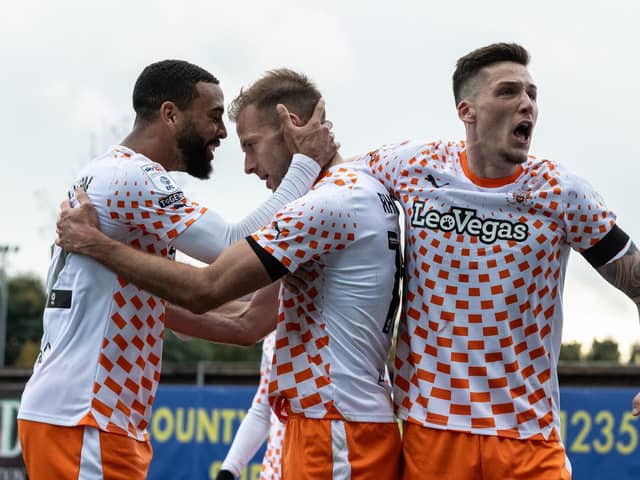 Blackpool's Jordan Rhodes is a defender's nightmare. The on-loan Huddersfield Town forward scores goals as well as being creative. (Photographer Andrew Kearns/CameraSport)