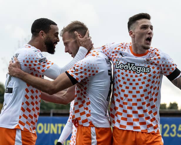 Blackpool's Jordan Rhodes is a defender's nightmare. The on-loan Huddersfield Town forward scores goals as well as being creative. (Photographer Andrew Kearns/CameraSport)