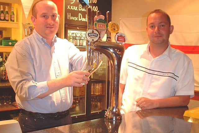 Harlequinns manager Paul Mitchell with proprietor licensee Graham Saunders