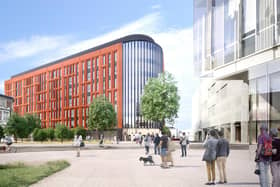 An artist's impression of the new civil service offices currently being built in King Street