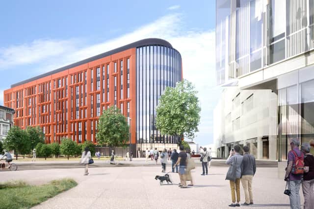 An artist's impression of the new civil service offices currently being built in King Street