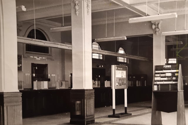 Inside Abingdon Street post office. This photo was taken in 1968 when counter clerks went on strike over pay claims