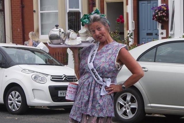 One of the Fleetwood landladies in the parade. Photo: Garry Ford