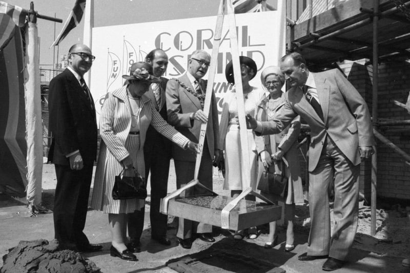 A time capsule illustrating life in 1977 was buried beneath the foundation stone of Coral Island. More than 1,000 Blackpool residents entered a contest to decide the 20 items packed into the capsule.The Mayor of Blackpool, Coun Cyril Nuttall, is pictured laying the foundation stone along with other dignitaries. Wonder what was in it?