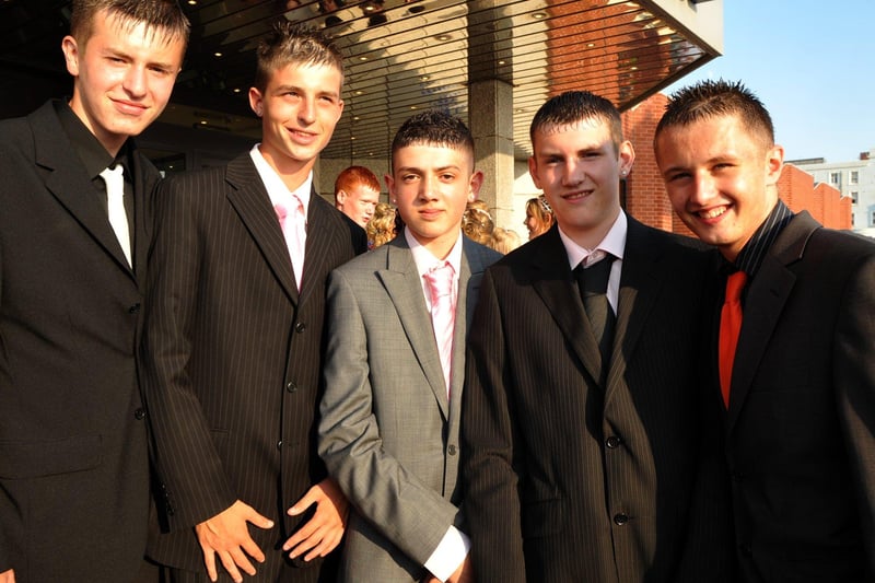 Millfield High School Prom at the Hilton Hotel - Declan Hamilton, Dan Barnett, alex Darrell, Chris McCluskey and Sam Johnson