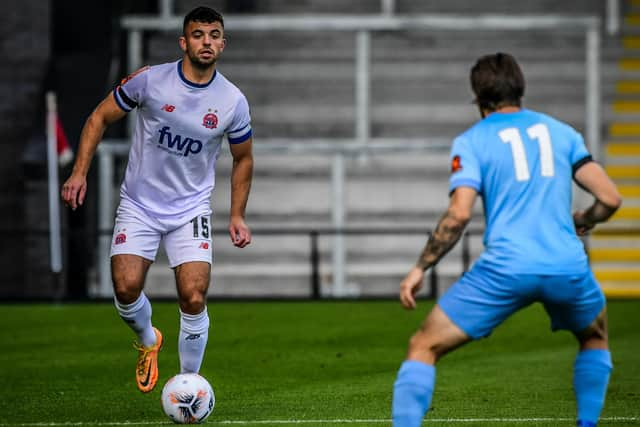 Kyle Morrison scored AFC Fylde's goal against Farsley Celtic Picture: Steve McLellan