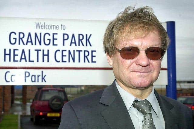 Dr Goksel Celikkol, pictured in 2003, outside Grange Park Health Centre
