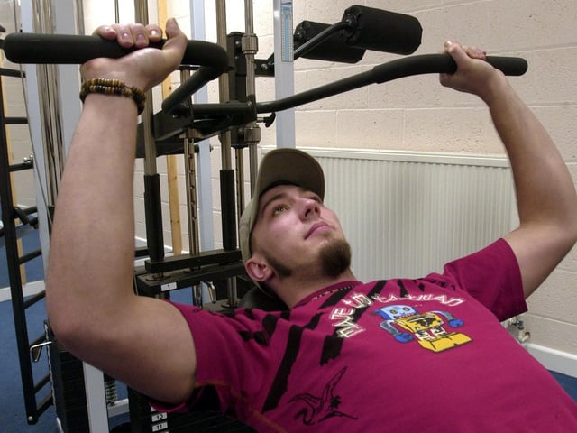 Opening of the new higher education student centre at Blackpool and the Fylde College. Gary Rawson tries out the weights room