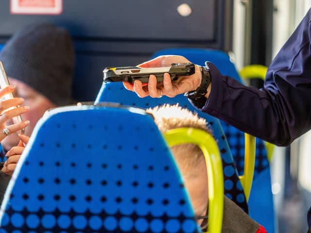 Image shows ticket check on-board Northern service