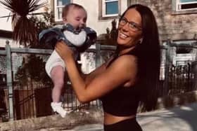 Tragic mum Kiena Dawes with baby Marnie.