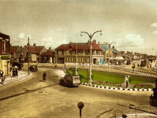 This is such a nostalgic postcard image, it had to be included. 1940s Cleveleys, clearly the junction of Victoria Road, Rossall Road and Crescent West