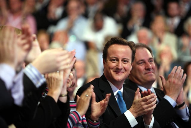 Conservative leader David Cameron at the Conservative Party Conference, 2007.  The conference - which had the slogan 'It's Time For Change' - was used by the Tories to outline their policies for the next election